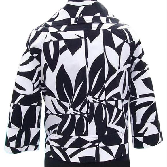 Cache Luxe Black White Lined Event Top Jacket Jackie-o Classic Swing NWT $158 - Picture 3 of 5